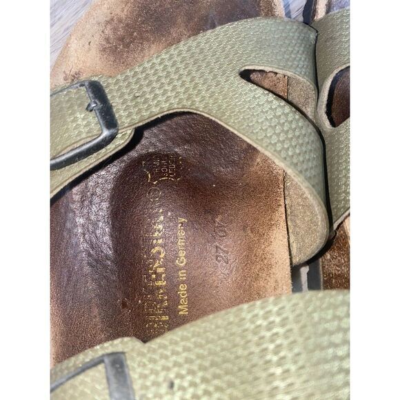 Birkenstock Leather Sandals Size 8W WoMens Green Color Double Buckle READ - Picture 6 of 14